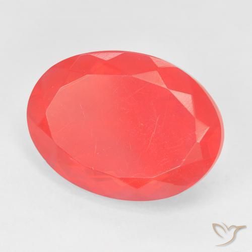 9,17 ctw natürlicher Intensives Rot-Orange Feueropal, Oval, Transparent