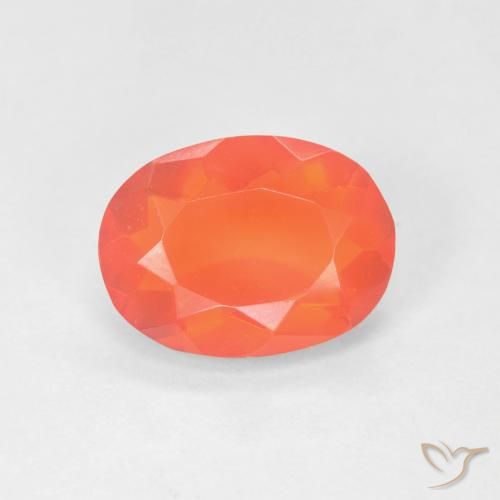 1.32ct Natürlicher hellorange Feueropal, Oval, Transparent