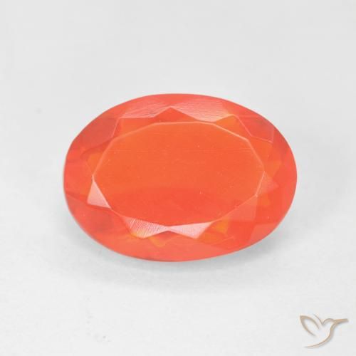 1.97ct Natürlicher hellorange Feueropal, Oval, Transparent