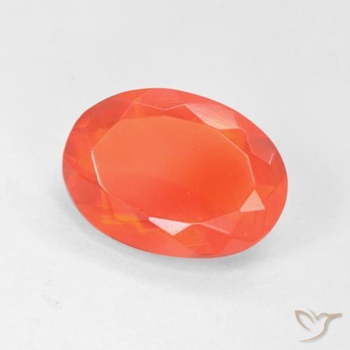 9,17 ctw natürlicher hellorange Feueropal, Oval, Transparent