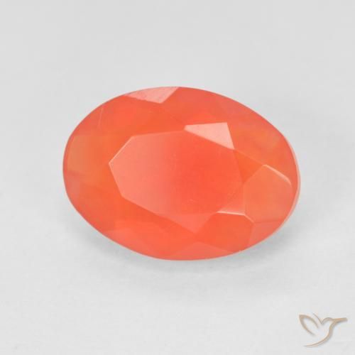 9,17 ctw natürlicher Leuchtendes Purpurrot-Orange Feueropal, Oval, Transparent