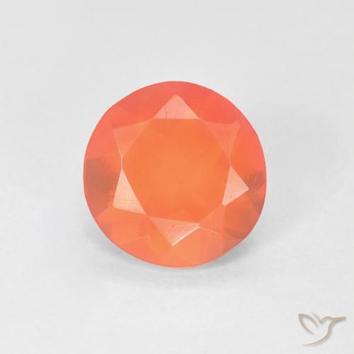 0.72ct Natürlicher hellorange Feueropal, Runden, Transparent