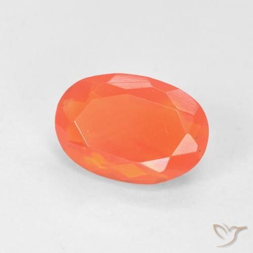 0.74ct Natürlicher hellorange Feueropal, Oval, Transparent