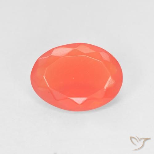 0.92ct Natürlicher Intensives Rot-Orange Feueropal, Oval, Transparent