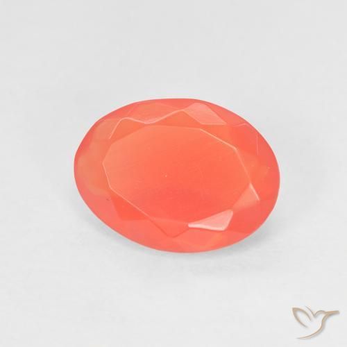 9,17 ctw natürlicher Intensives Rot-Orange Feueropal, Oval, Transparent