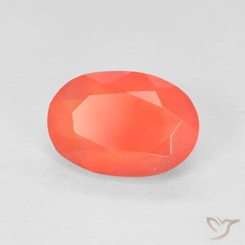 9,17 ctw natürlicher Leuchtendes Purpurrot-Orange Feueropal, Oval, Transparent