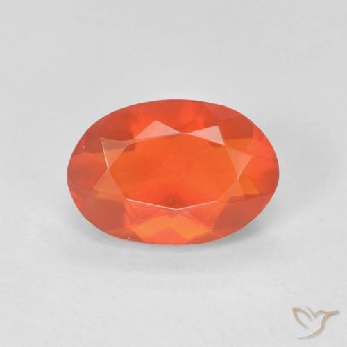 1.13ct Natürlicher Mittelorange Feueropal, Oval, Transparent