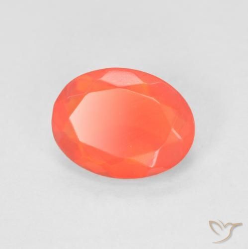 9,17 ctw natürlicher Intensives Rot-Orange Feueropal, Oval, Transparent
