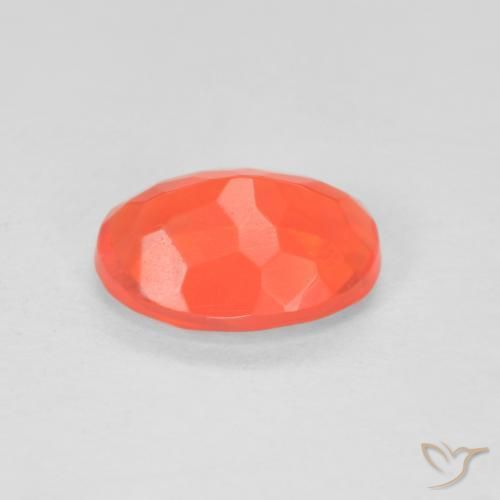 9,17 ctw natürlicher Intensives Rot-Orange Feueropal, Oval, Transparent