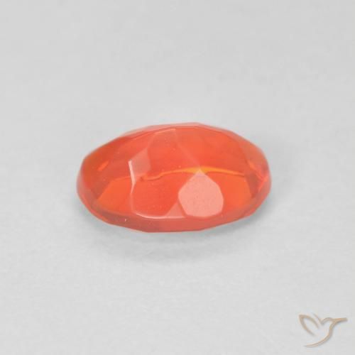 9,17 ctw natürlicher tiefrötlich-orange Feueropal, Oval, Transparent