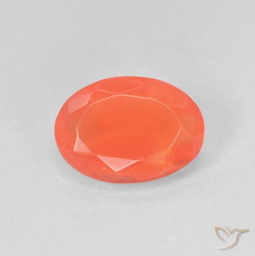 0.88ct Natürlicher hellorange Feueropal, Oval, Transparent