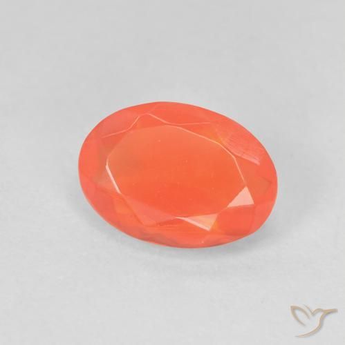 9,17 ctw natürlicher hellorange Feueropal, Oval, Transparent