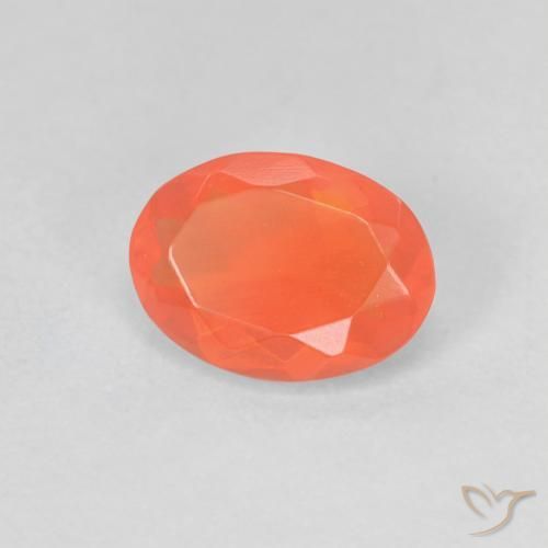 9,17 ctw natürlicher hellorange Feueropal, Oval, Transparent