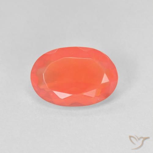 1.03ct Natürlicher hellorange Feueropal, Oval, Transparent