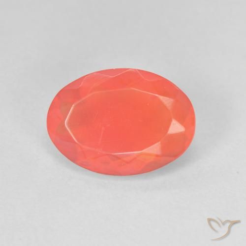 1.58ct Natürlicher hellorange Feueropal, Oval, Transparent