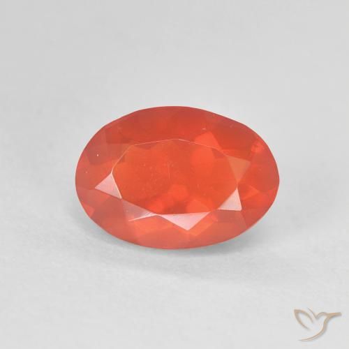 1.29ct Natürlicher Mittelorange Feueropal, Oval, Transparent