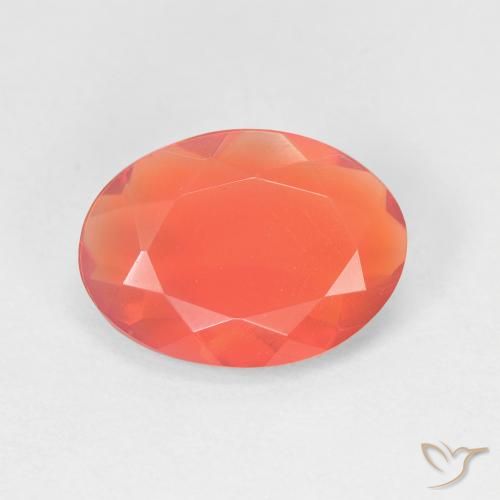 1,73 ctw natürlicher orangefarbener Feueropal, Oval Schliff, Transparent