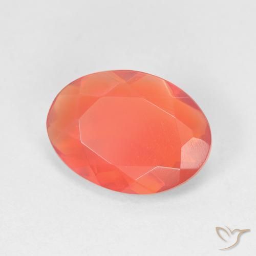 1,73 ctw natürlicher orangefarbener Feueropal, Oval Schliff, Transparent