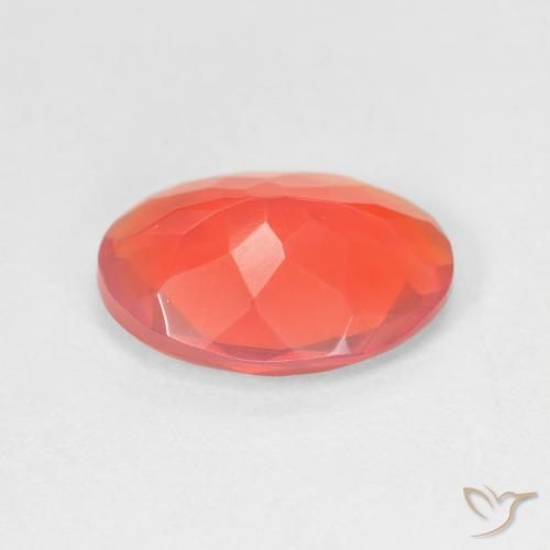 1,73 ctw natürlicher orangefarbener Feueropal, Oval Schliff, Transparent