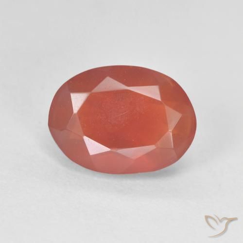 1.78ct Natürlicher rötlich-orange Feueropal, Oval, Transparent