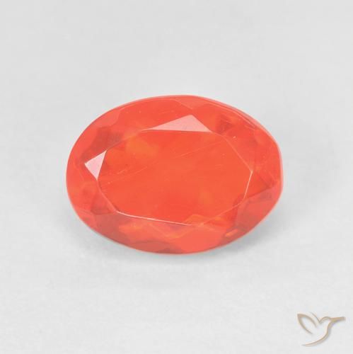 1.34ct Natürlicher Intensives Orange Feueropal, Oval, Transparent