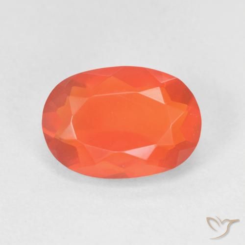 1.47ct Natürlicher Feuerorange Feueropal, Oval, Transparent