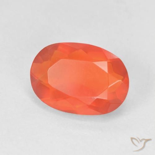 9,17 ctw natürlicher Feuerorange Feueropal, Oval, Transparent