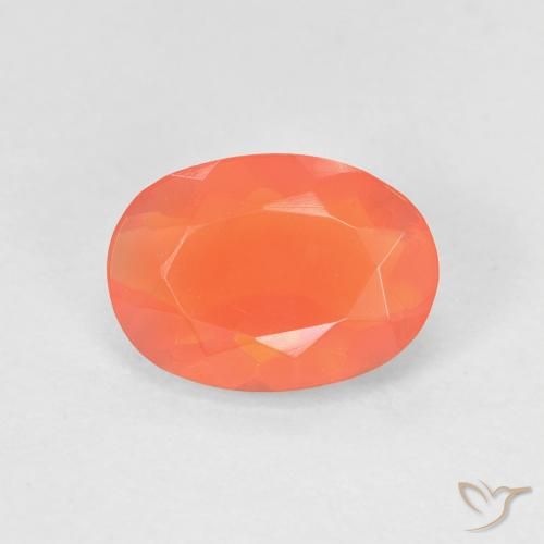 0.82ct Natürlicher hellorange Feueropal, Oval, Transparent