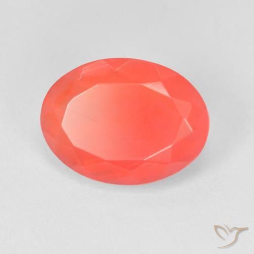 9,17 ctw natürlicher Mittelrot Feueropal, Oval, Transparent