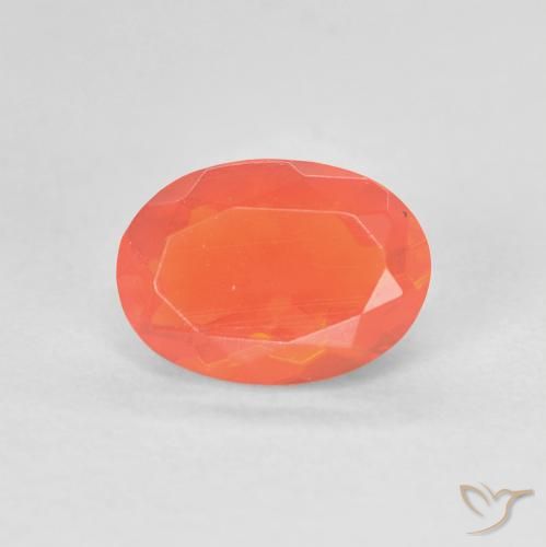0.88ct Natürlicher Intensives Orange Feueropal, Oval, Transparent