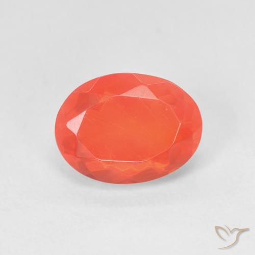 1.43ct Natürlicher Feuerorange Feueropal, Oval, Transparent