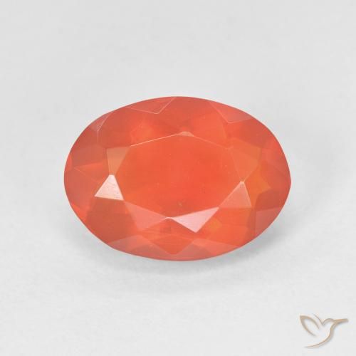 1.61ct Natürlicher Mittelorange Feueropal, Oval, Transparent