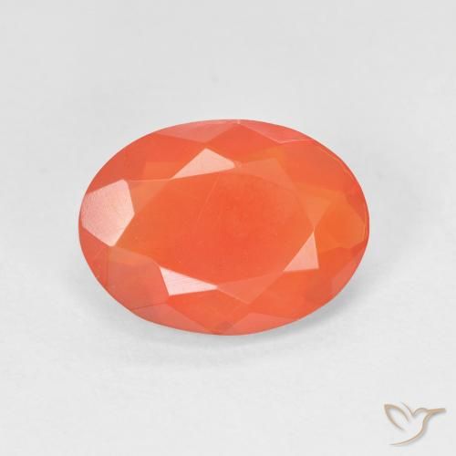 2.10ct Natürlicher Intensives Orange Feueropal, Oval, Transparent