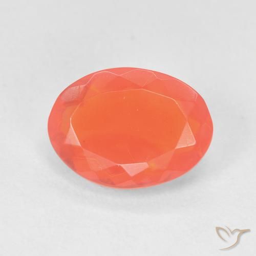 1.18ct Natürlicher Mittelorange Feueropal, Oval, Transparent