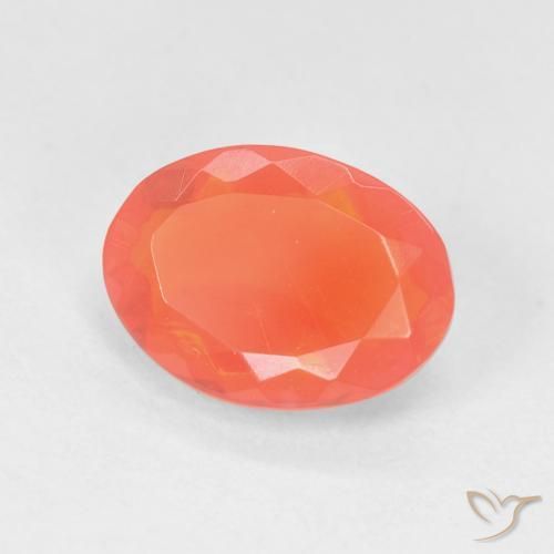 9,17 ctw natürlicher Mittelorange Feueropal, Oval, Transparent