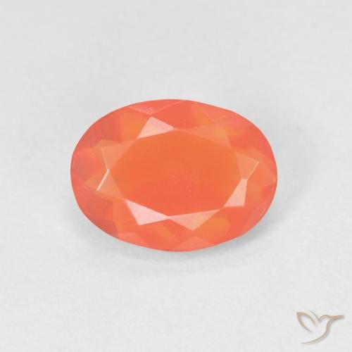 1.00ct Natürlicher hellorange Feueropal, Oval, Transparent