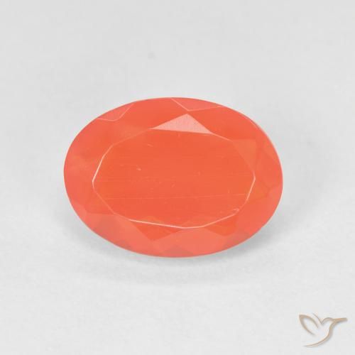 1.28ct Natürlicher Feuerorange Feueropal, Oval, Transparent