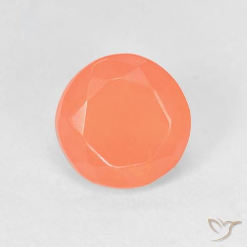 0.64ct Natürlicher hellorange Feueropal, Runden, Transparent