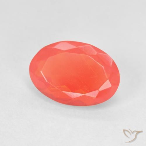 1.27ct Natürlicher Intensives Orange Feueropal, Oval, Transparent