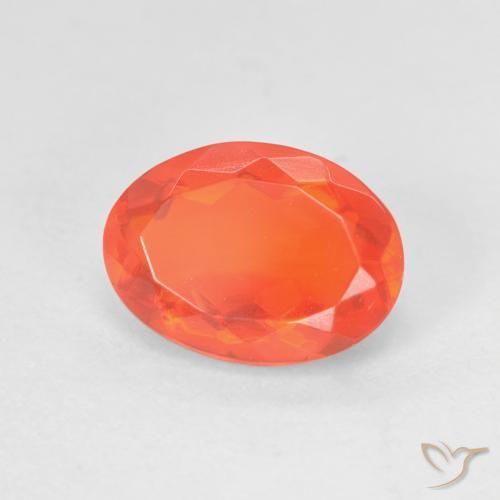 9,17 ctw natürlicher hellorange Feueropal, Oval Schliff, Transparent