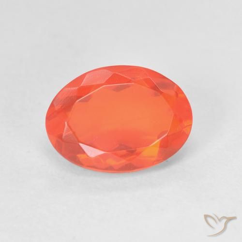 9,17 ctw natürlicher hellorange Feueropal, Oval Schliff, Transparent