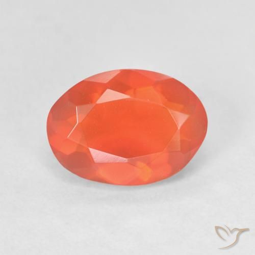 1.09ct Natürlicher hellorange Feueropal, Oval, Transparent