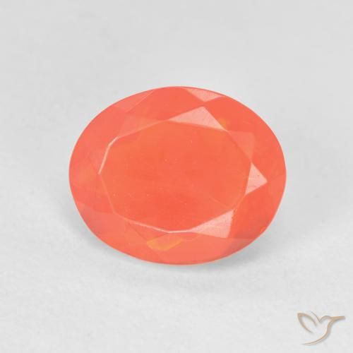 1.62ct Natürlicher hellorange Feueropal, Oval, Transparent