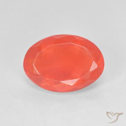 2.71ct Natürlicher Intensives Rot-Orange Feueropal, Oval, Transparent