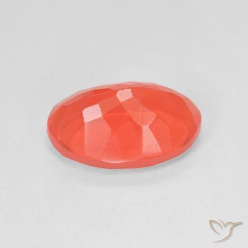 9,17 ctw natürlicher Intensives Rot-Orange Feueropal, Oval, Transparent