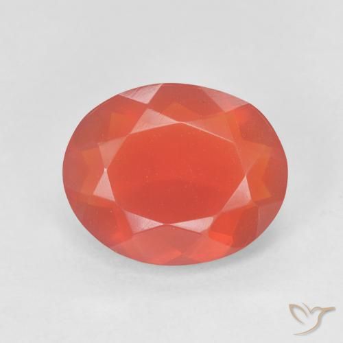 2.41ct Natürlicher Mittelrot Feueropal, Oval, Transparent