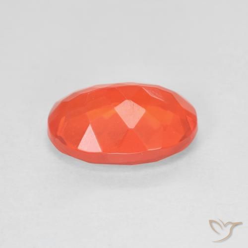 9,17 ctw natürlicher Leuchtendes Purpurrot-Orange Feueropal, Oval Schliff, Transparent
