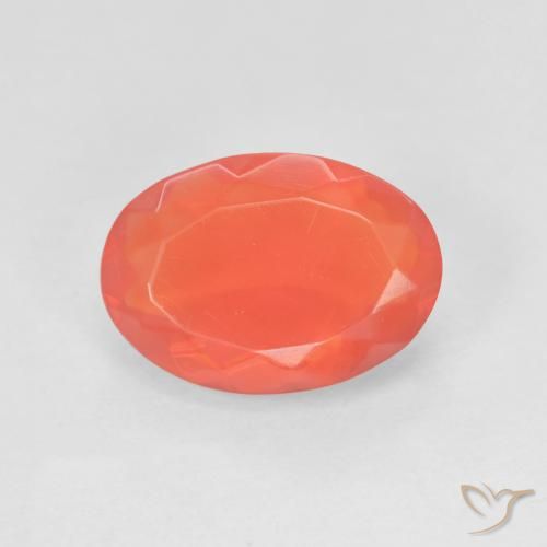 1.78ct Natürlicher Mittelrot Feueropal, Oval, Transparent