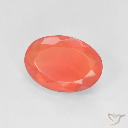 9,17 ctw natürlicher Mittelrot Feueropal, Oval, Transparent