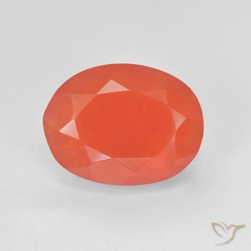 3.10ct Natürlicher Leuchtendes Purpurrot-Orange Feueropal, Oval, Transparent